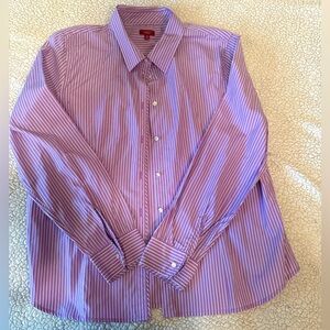 Purple & white stripe Talbots dress shirt